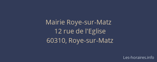 Mairie Roye-sur-Matz