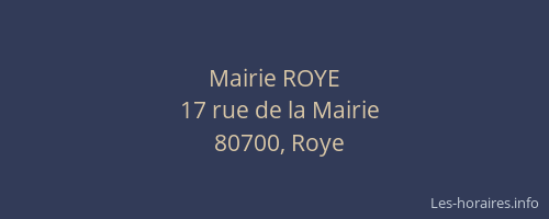 Mairie ROYE