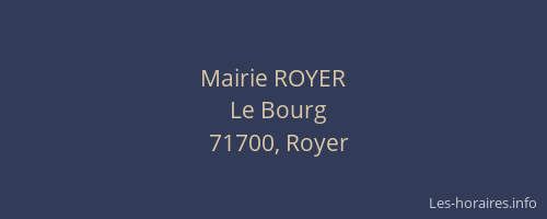 Mairie ROYER