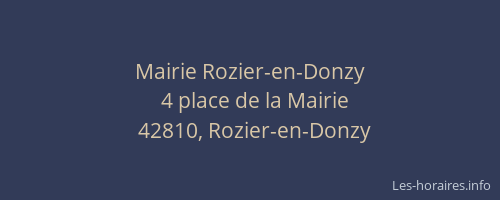 Mairie Rozier-en-Donzy