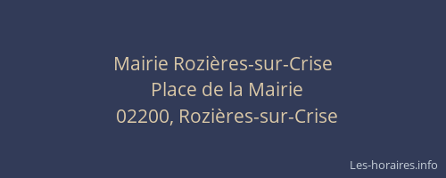 Mairie Rozières-sur-Crise