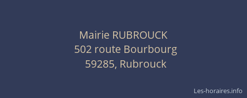 Mairie RUBROUCK