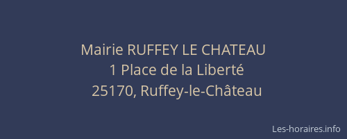 Mairie RUFFEY LE CHATEAU