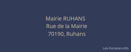Mairie RUHANS