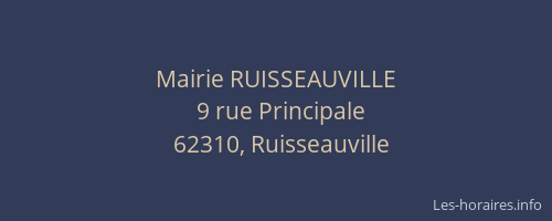 Mairie RUISSEAUVILLE