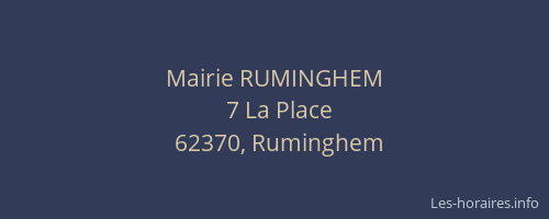 Mairie RUMINGHEM