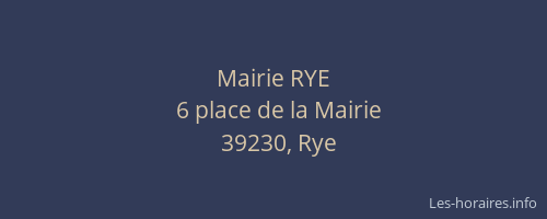 Mairie RYE
