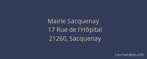 Mairie Sacquenay
