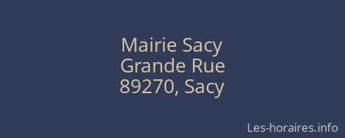 Mairie Sacy