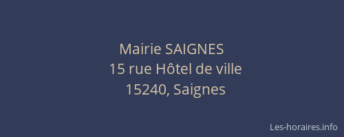Mairie SAIGNES