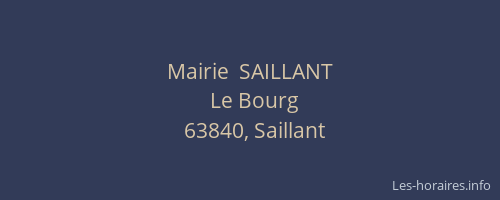 Mairie  SAILLANT