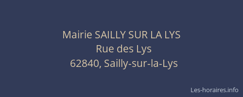 Mairie SAILLY SUR LA LYS
