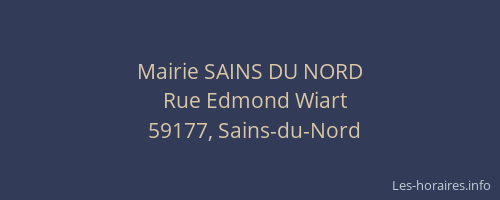 Mairie SAINS DU NORD