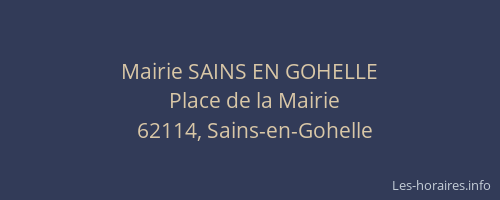 Mairie SAINS EN GOHELLE