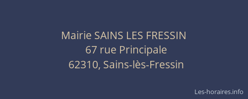 Mairie SAINS LES FRESSIN