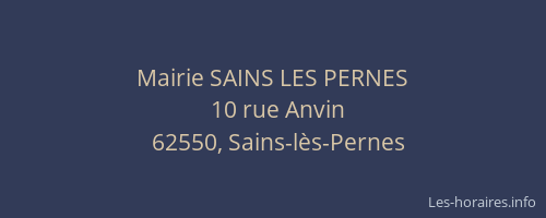 Mairie SAINS LES PERNES