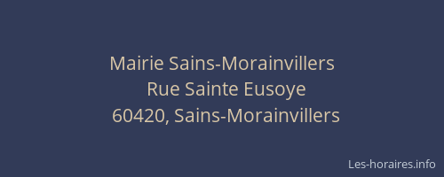 Mairie Sains-Morainvillers