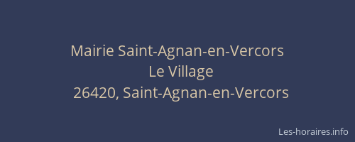 Mairie Saint-Agnan-en-Vercors