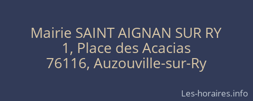 Mairie SAINT AIGNAN SUR RY