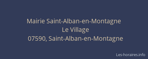 Mairie Saint-Alban-en-Montagne