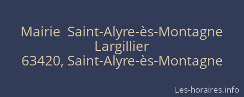 Mairie  Saint-Alyre-ès-Montagne