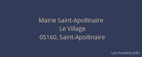 Mairie Saint-Apollinaire