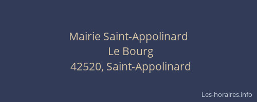 Mairie Saint-Appolinard