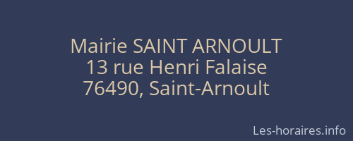 Mairie SAINT ARNOULT