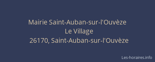 Mairie Saint-Auban-sur-l'Ouv&egrave;ze