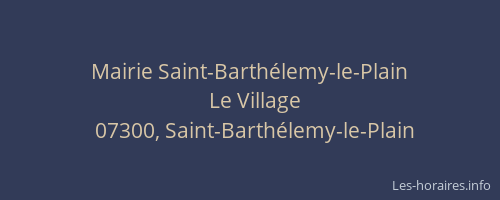 Mairie Saint-Barthélemy-le-Plain