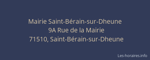 Mairie Saint-B&eacute;rain-sur-Dheune