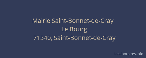 Mairie Saint-Bonnet-de-Cray