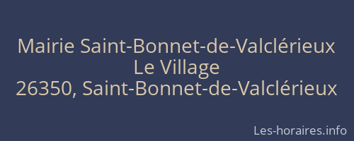 Mairie Saint-Bonnet-de-Valclérieux