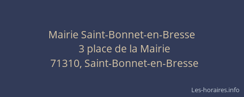 Mairie Saint-Bonnet-en-Bresse