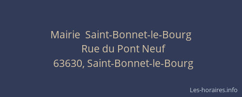 Mairie  Saint-Bonnet-le-Bourg