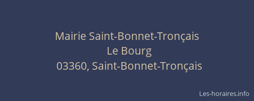 Mairie Saint-Bonnet-Tronçais