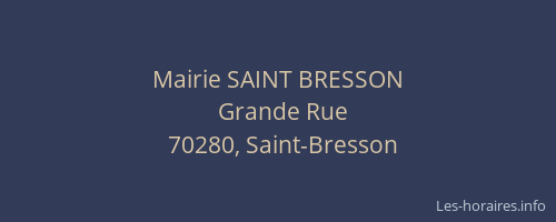 Mairie SAINT BRESSON