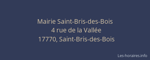 Mairie Saint-Bris-des-Bois