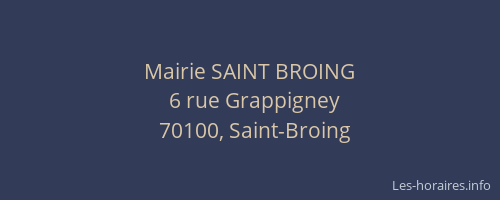 Mairie SAINT BROING
