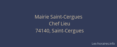 Mairie Saint-Cergues