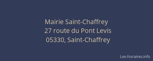 Mairie Saint-Chaffrey