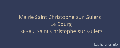 Mairie Saint-Christophe-sur-Guiers