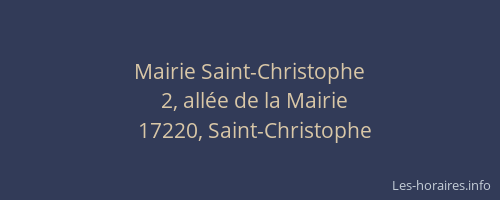 Mairie Saint-Christophe