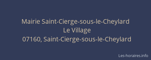 Mairie Saint-Cierge-sous-le-Cheylard