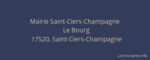 Mairie Saint-Ciers-Champagne