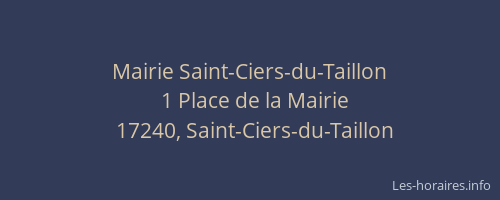 Mairie Saint-Ciers-du-Taillon