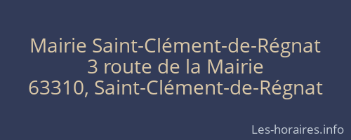Mairie Saint-Clément-de-Régnat