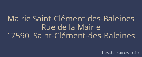 Mairie Saint-Clément-des-Baleines