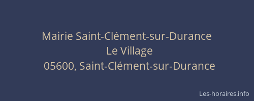 Mairie Saint-Clément-sur-Durance