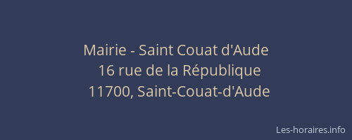 Mairie - Saint Couat d'Aude